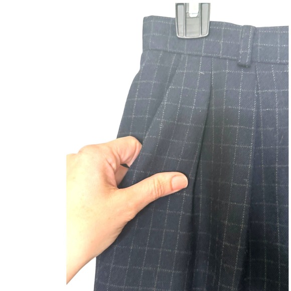 Ralph Lauren vintage blue plaid wool lined pleated pants size 2P - Picture 8 of 11